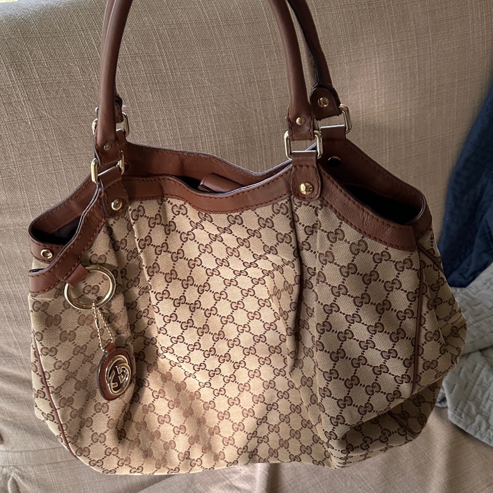 Gucci Sukey Guccissima Hobo Bag Canvas Large